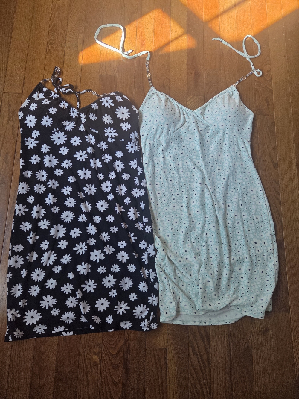 No Boundaries Black and Light Gray Floral Slip Dress - Daisy Print